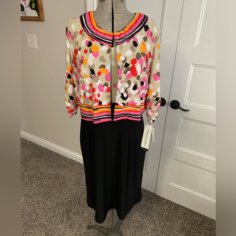 NWT Perceptions NY Fun Flirty brightly colored jacket dress combo size 12